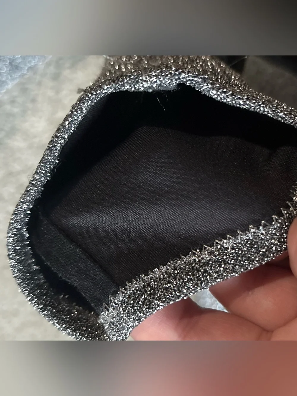Silver Glitter Peep Toe Sock Booties